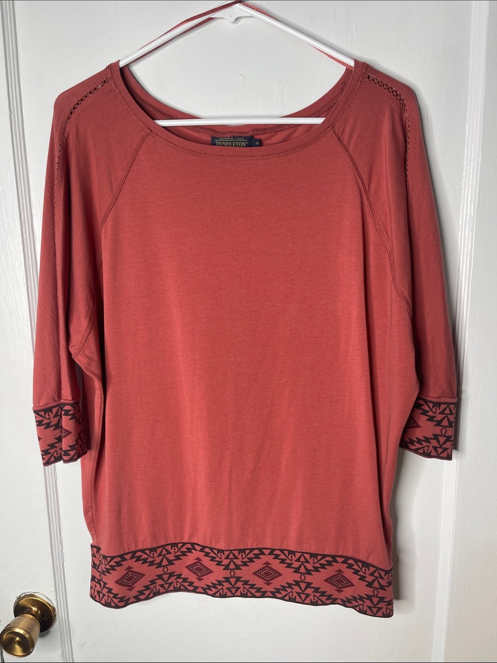 Pendleton Dolman Top Small Ladies Banded Waist S Southwest Accent
